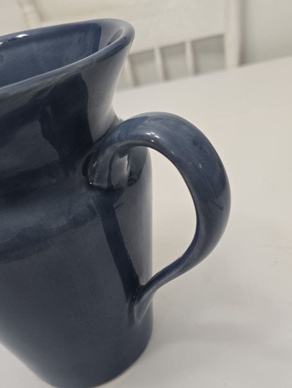 Vintage Pottery Barn Slate Blue Glazed Pitcher Made In Mexico - Picture 7 of 11